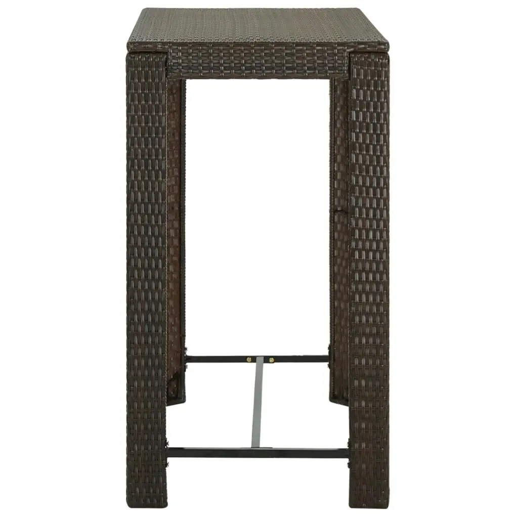 Garden Bar Table Brown 100x60.5x110.5 cm Poly Rattan 45873