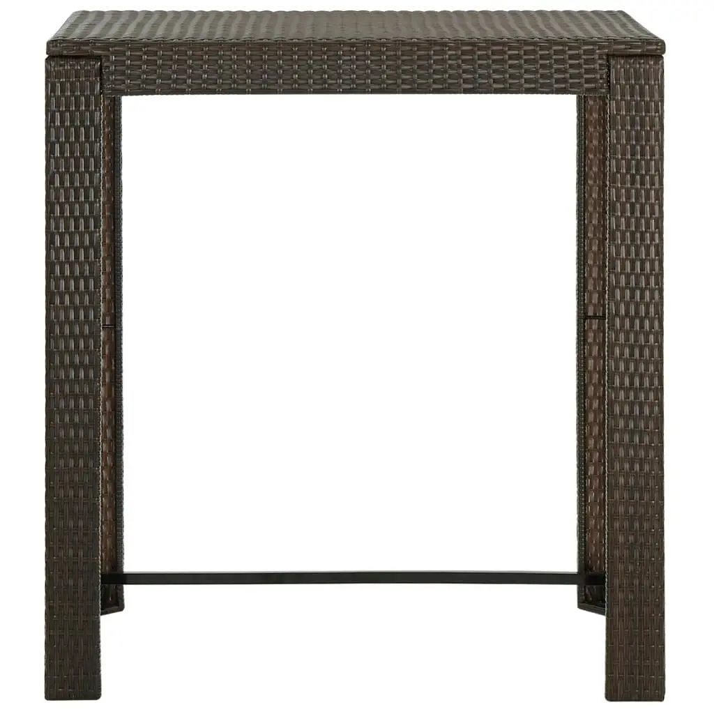 Garden Bar Table Brown 100x60.5x110.5 cm Poly Rattan 45873