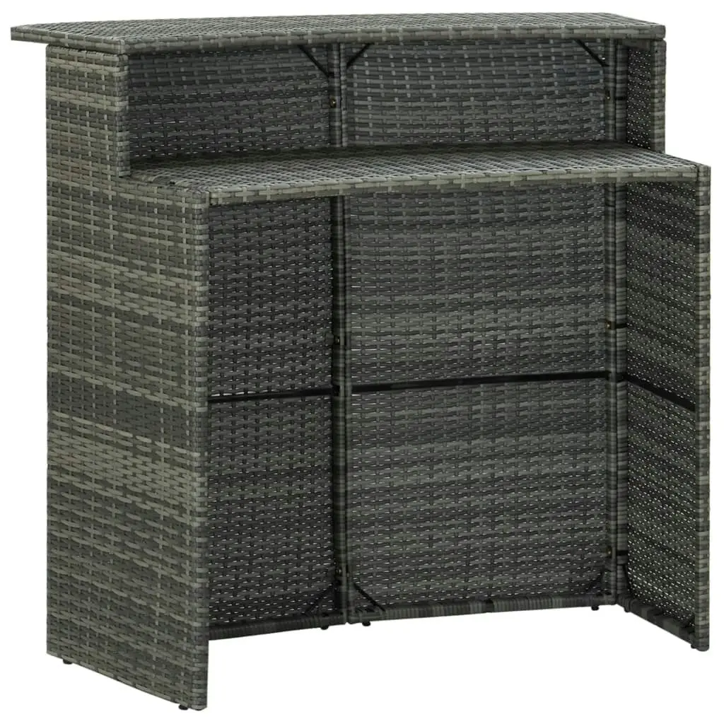 Garden Bar Table Grey 120x55x110 cm Poly Rattan 313469