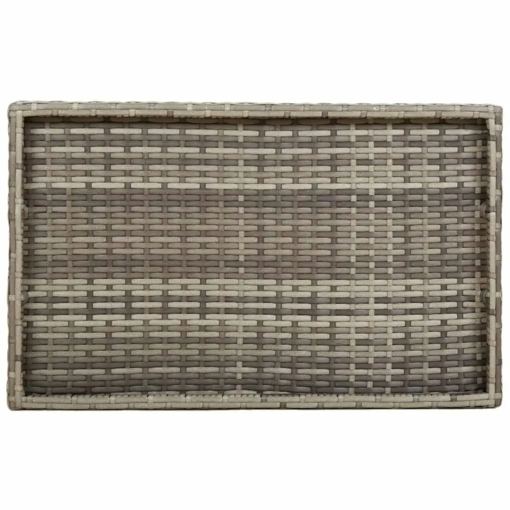 Folding Tray Table Grey 65x40x75 cm Poly Rattan 365129