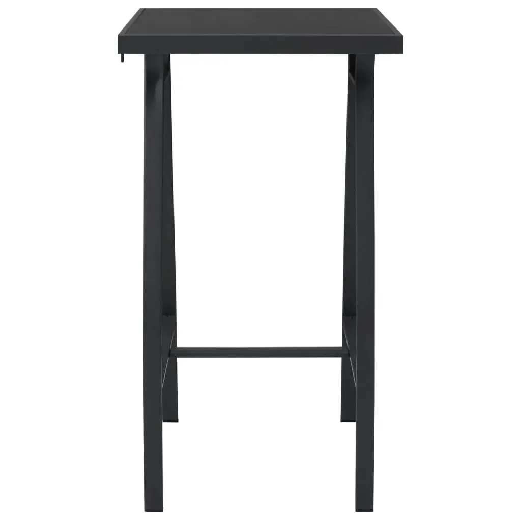 Garden Bar Table Black 60x60x110 cm Tempered Glass 48120