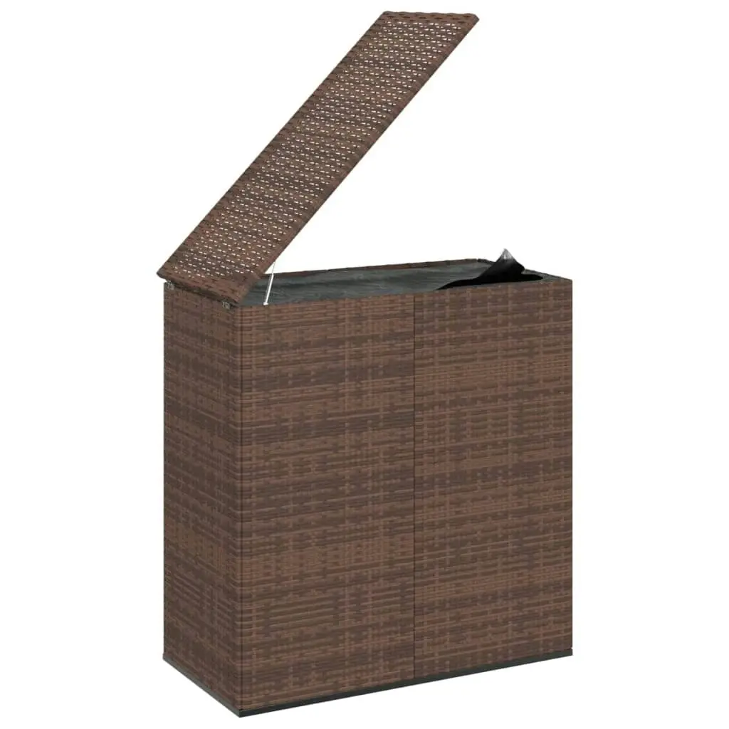 Garden Cushion Box PE Rattan 100x49x103.5 cm Brown 317224