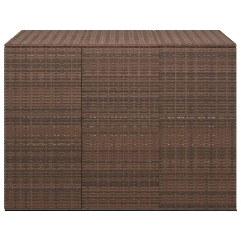 Garden Cushion Box PE Rattan 145x100x103 cm Brown 317230