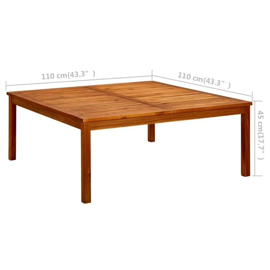 Garden Coffee Table 110x110x45 cm Solid Acacia Wood 316397