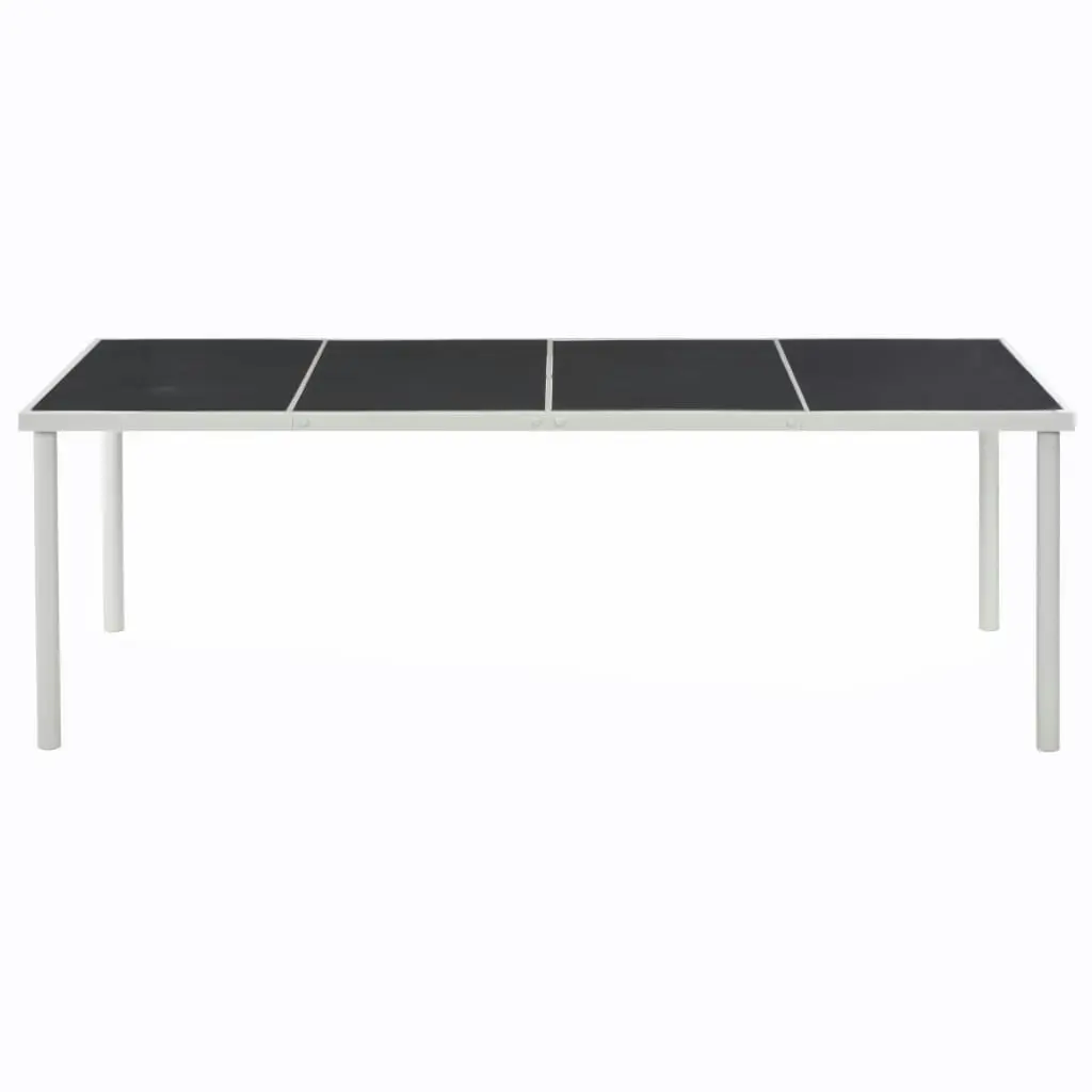 Garden Table Black 220x90x74.5 cm Steel 44705