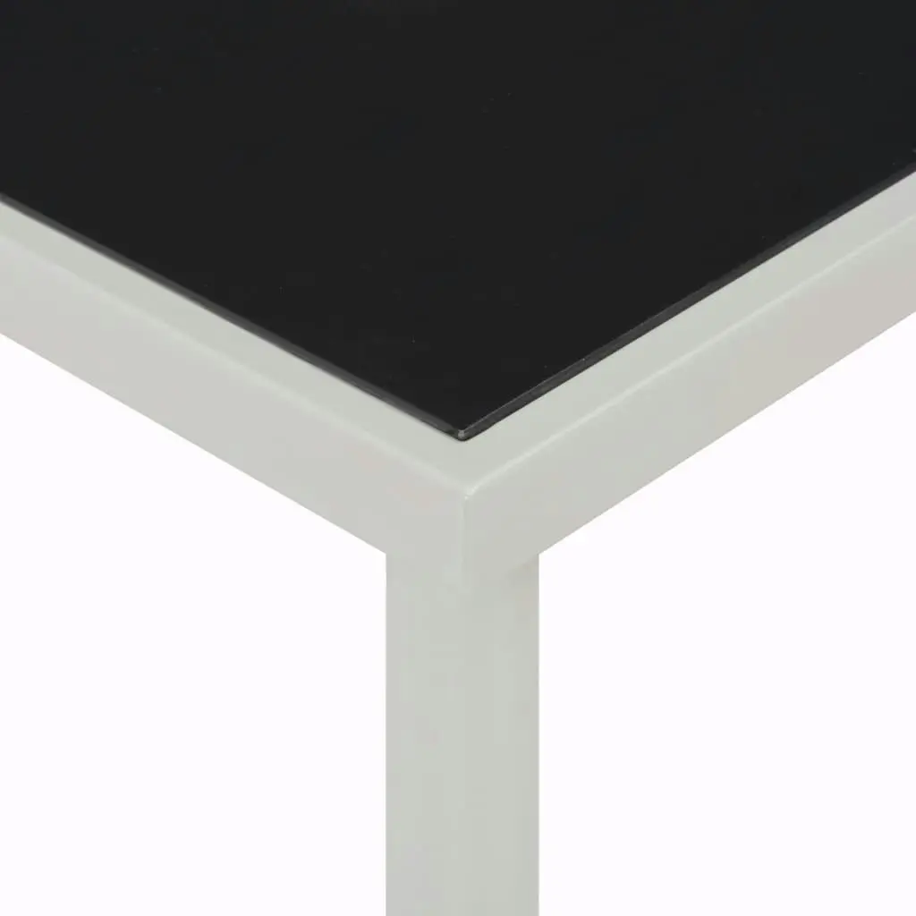 Garden Table Black 220x90x74.5 cm Steel 44705