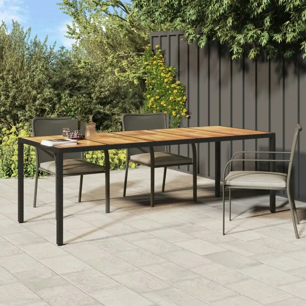 Garden Table Black 250x100x75 cm Poly Rattan 316729