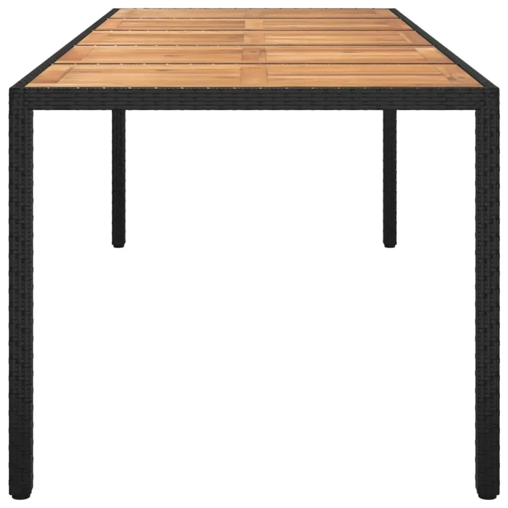 Garden Table Black 250x100x75 cm Poly Rattan 316729