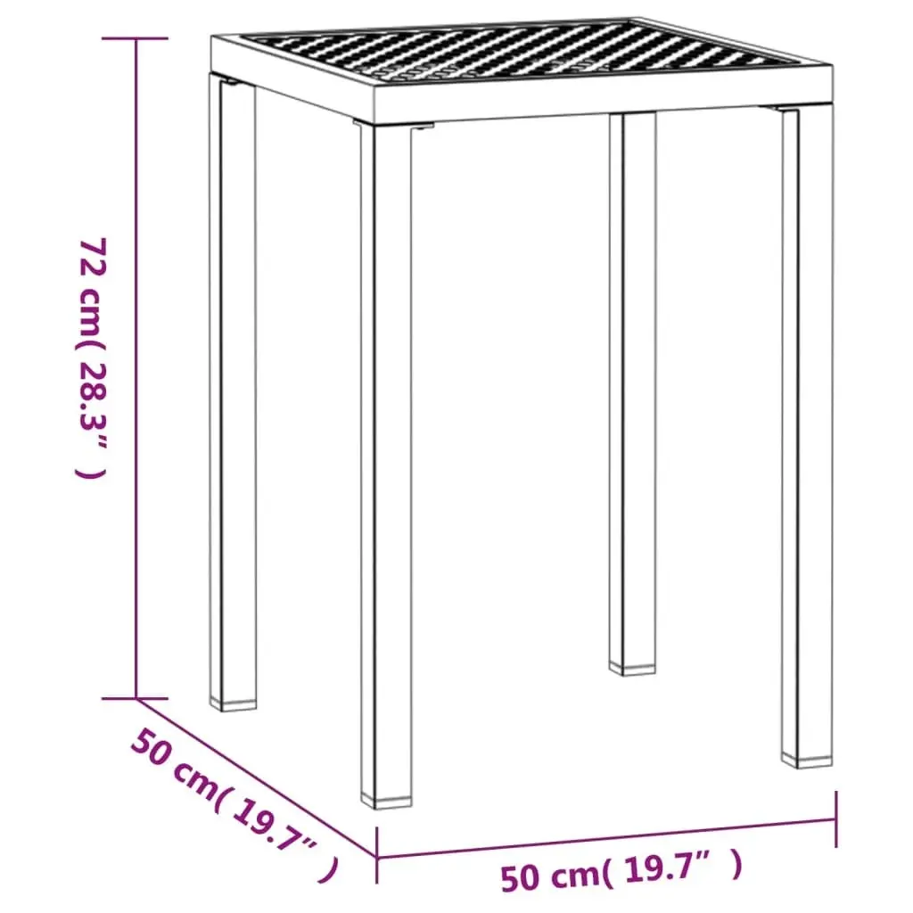 Garden Table Anthracite 50x50x72 cm Steel 362742