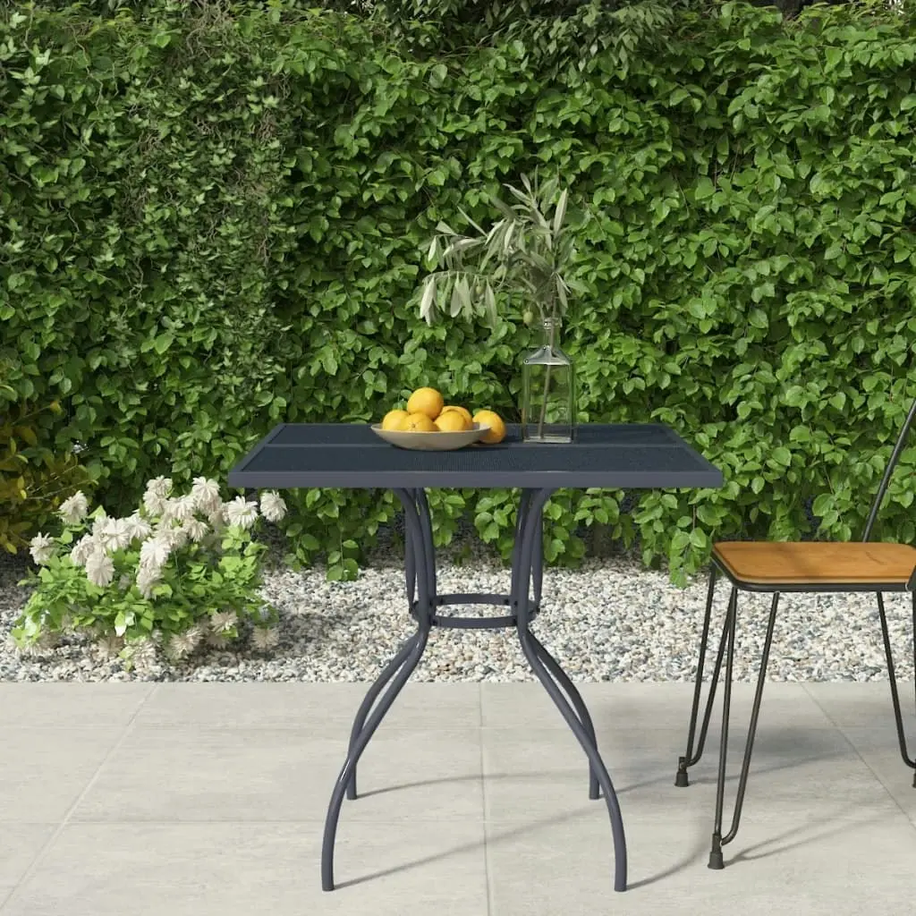 Garden Table Anthracite 80x80x72.5 cm Steel Mesh 362731