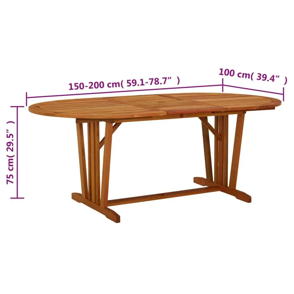 Garden Table 200x100x75 cm Solid Wood Eucalyptus 316072