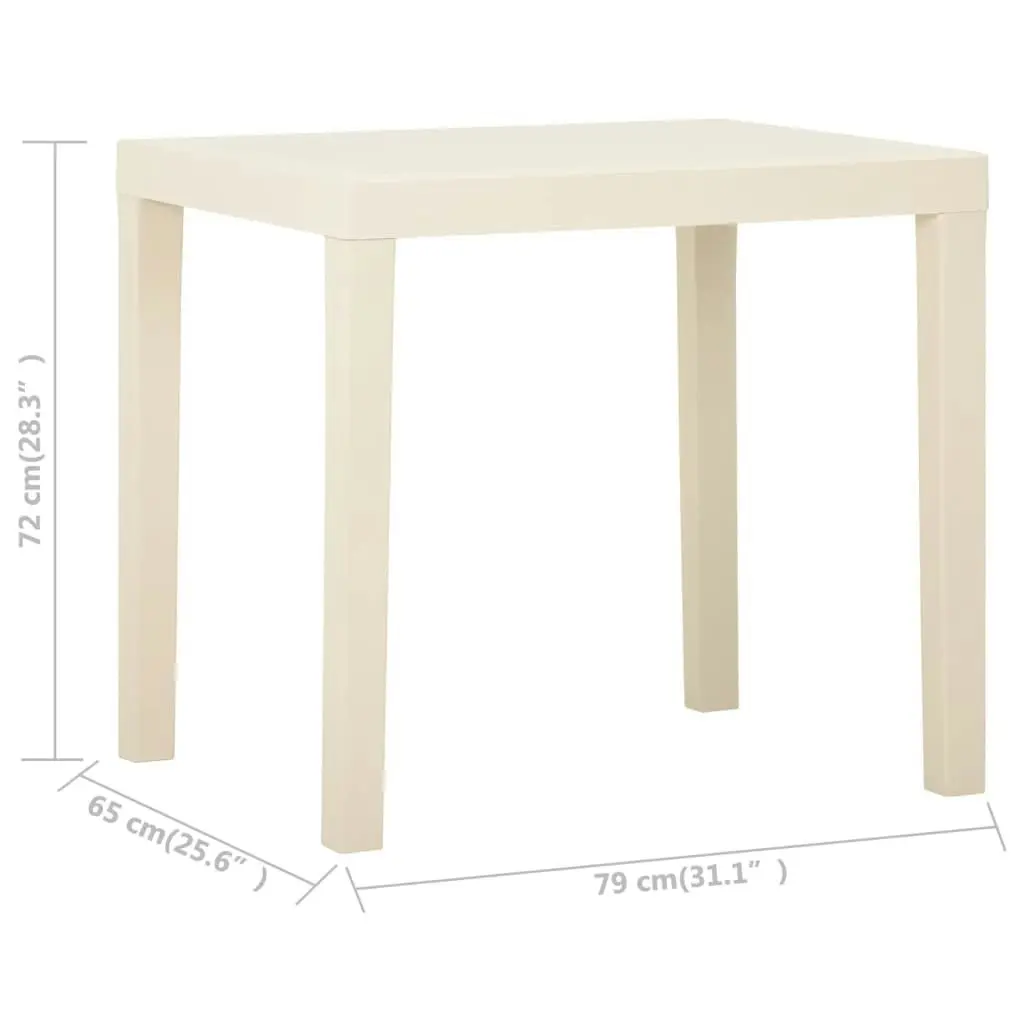 Garden Table White 79x65x72 cm Plastic 315844