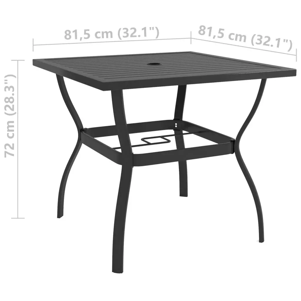 Garden Table Anthracite 81.5x81.5x72 cm Steel 312168