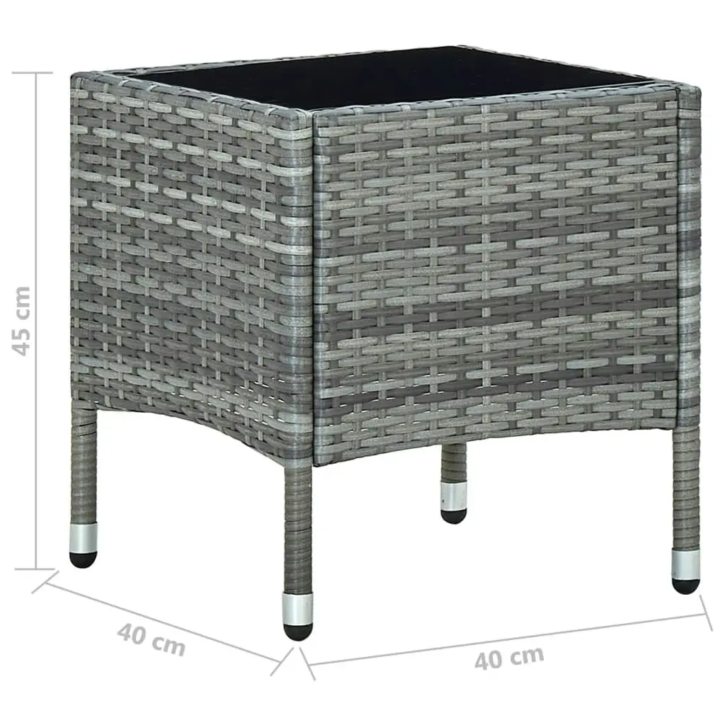 Garden Table Grey 40x40x45 cm Poly Rattan 45902