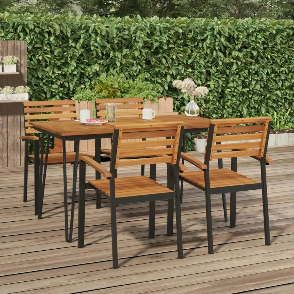 Garden Table with Hairpin Legs 140x80x75 cm Solid Wood Acacia 319519