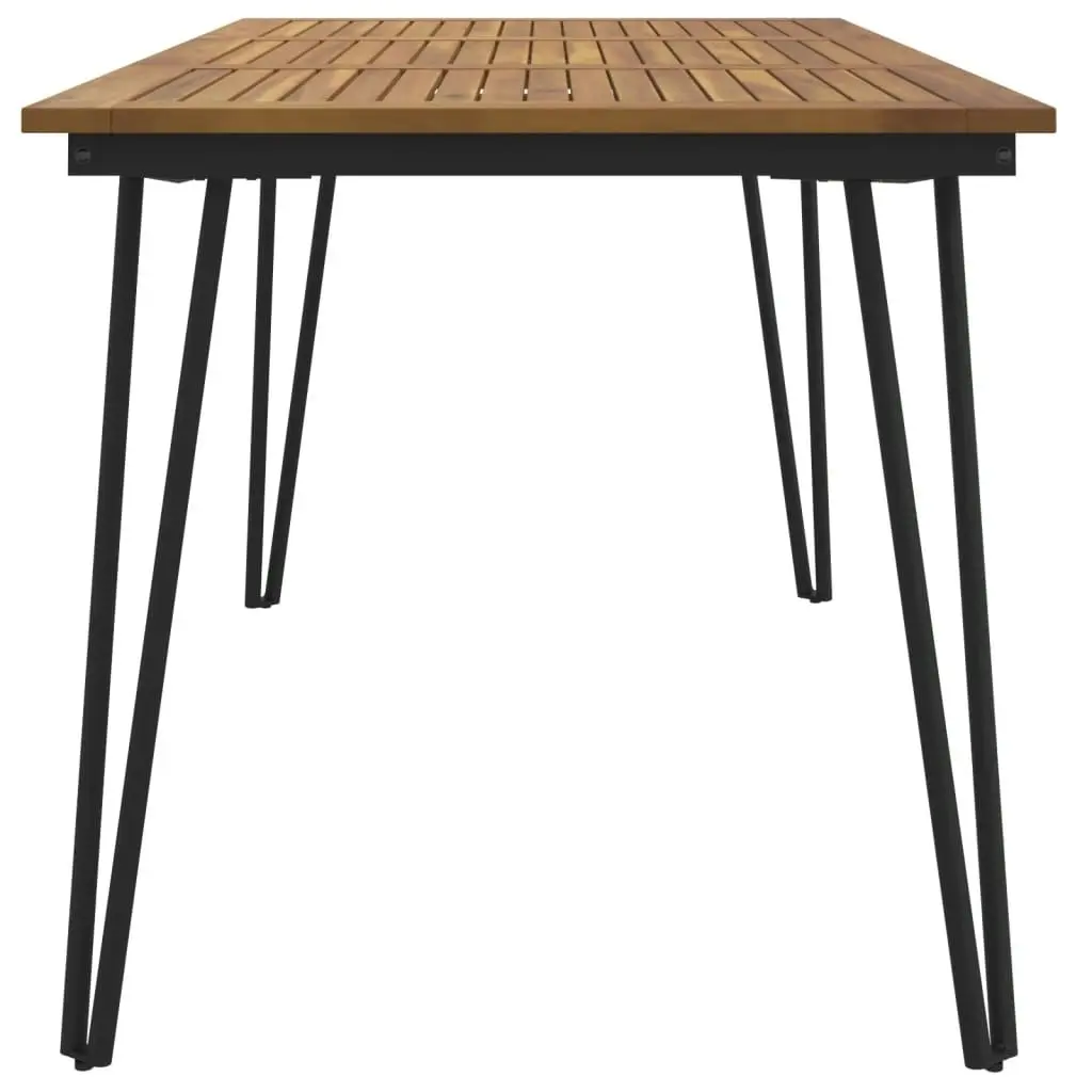 Garden Table with Hairpin Legs 140x80x75 cm Solid Wood Acacia 319519