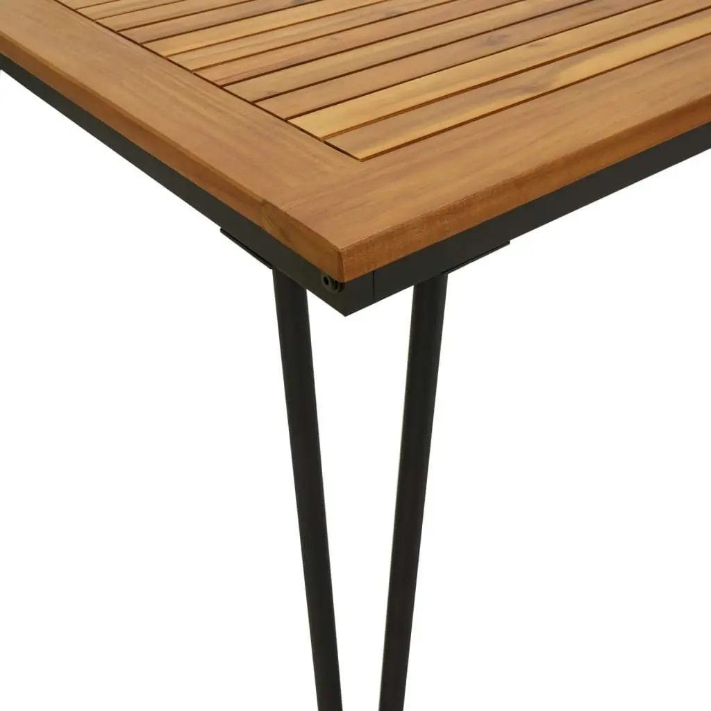 Garden Table with Hairpin Legs 140x80x75 cm Solid Wood Acacia 319519