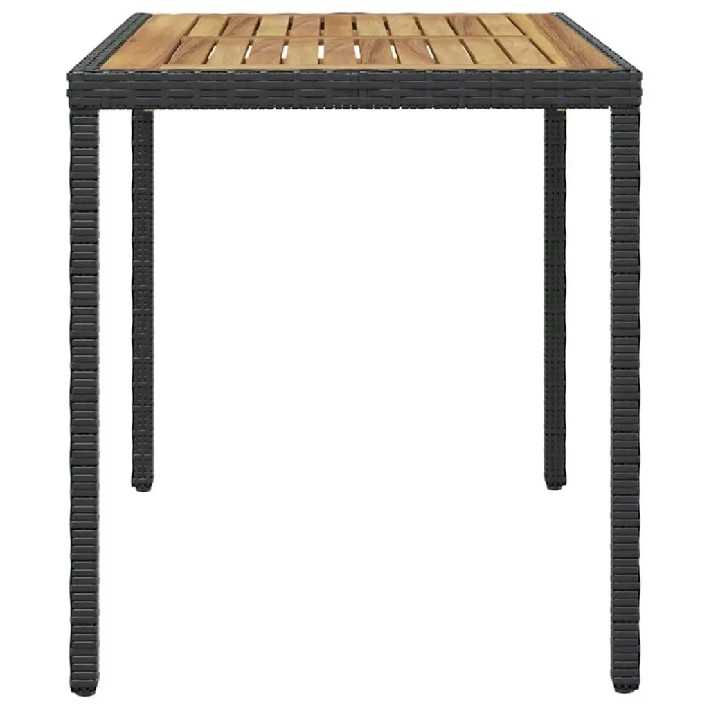 Garden Table Black and Brown 123x60x74 cm Solid Acacia Wood 46450