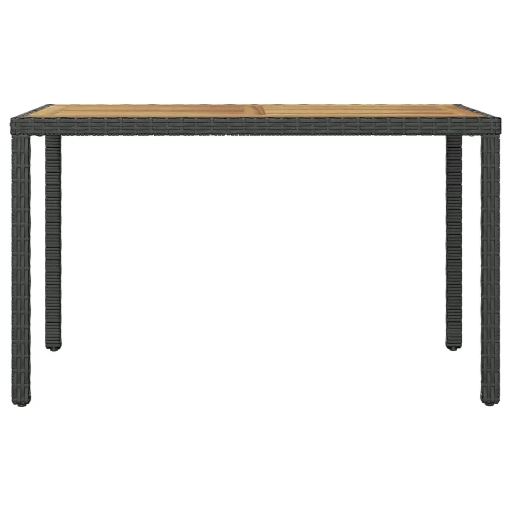 Garden Table Black and Brown 123x60x74 cm Solid Acacia Wood 46450