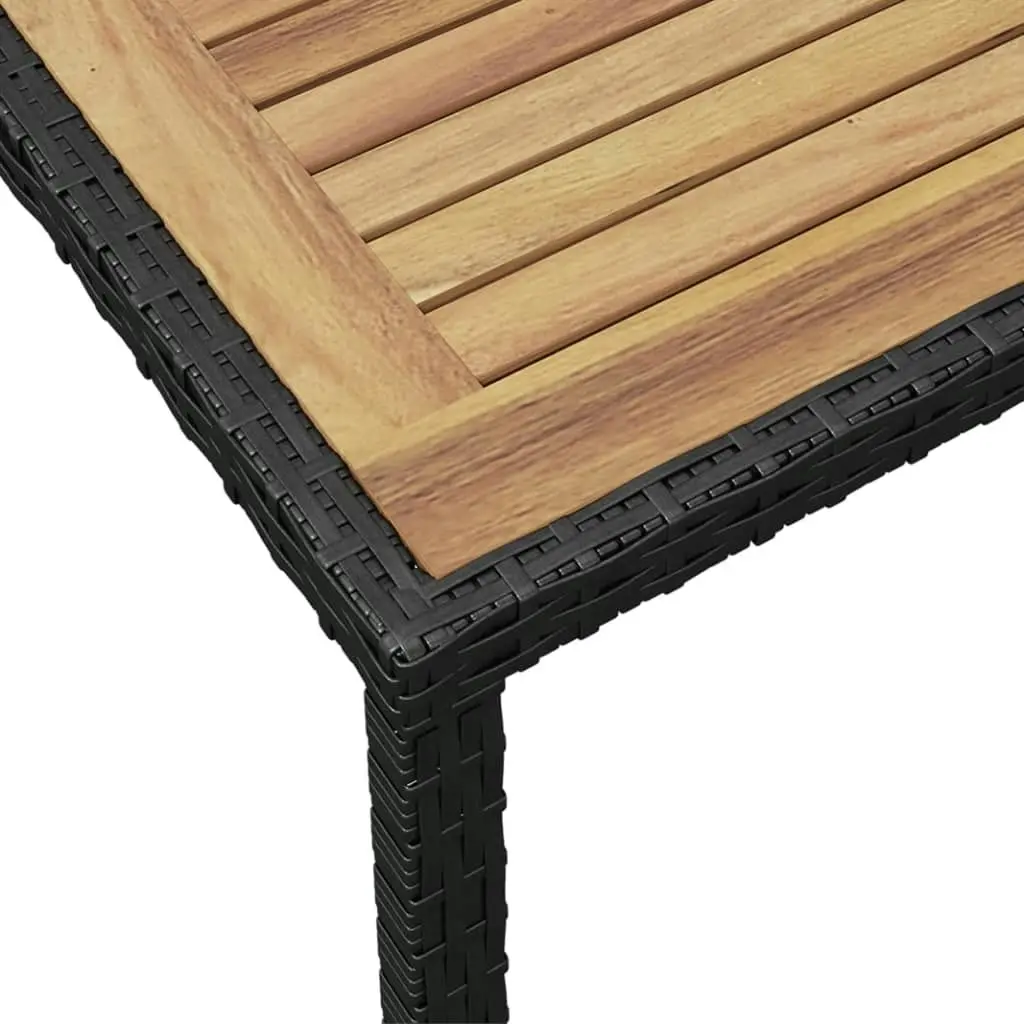 Garden Table Black and Brown 123x60x74 cm Solid Acacia Wood 46450