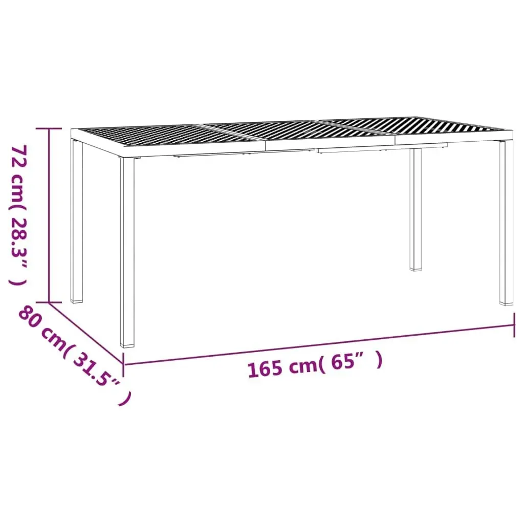 Garden Table Anthracite 165x80x72 cm Steel 362746