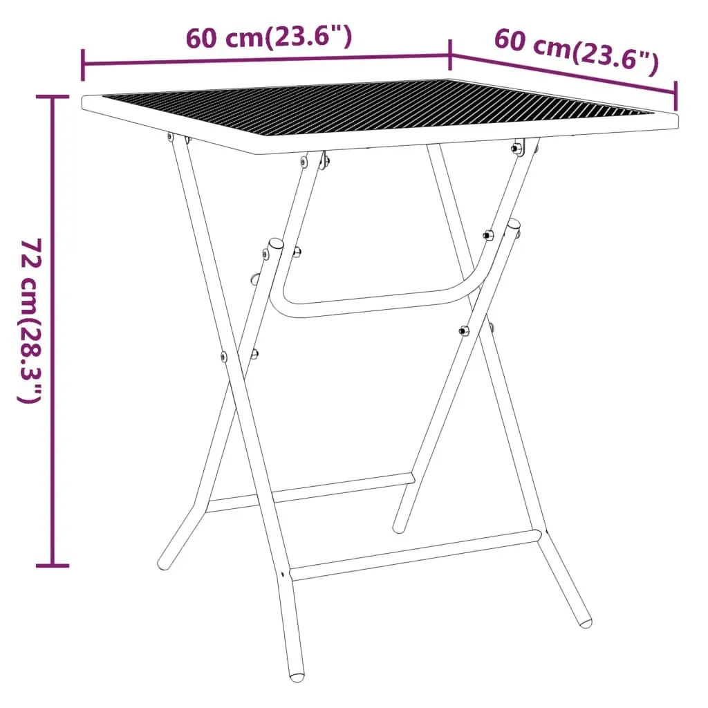 Garden Table 60x60x72 cm Expanded Metal Mesh Anthracite 317344