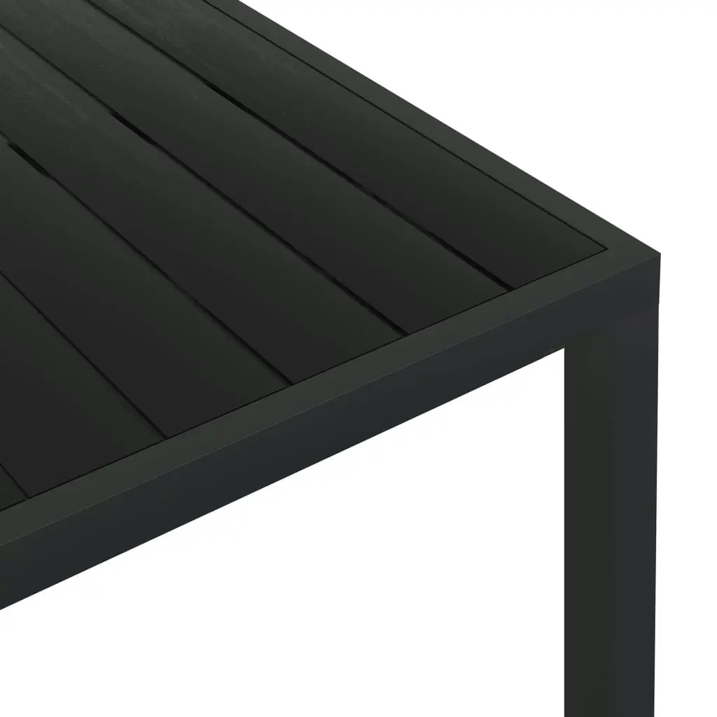 Garden Table Black 185x90x74 cm Aluminium and WPC 42792