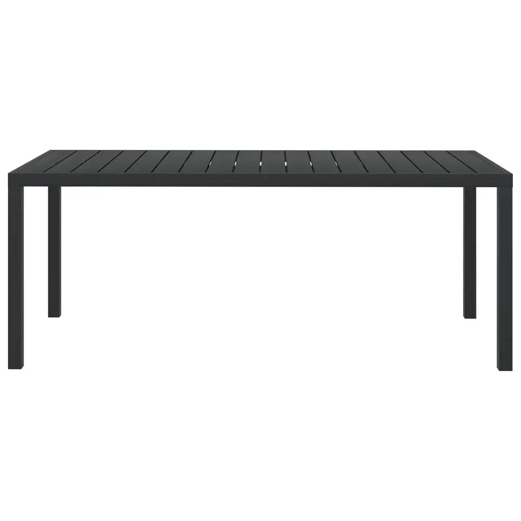 Garden Table Black 185x90x74 cm Aluminium and WPC 42792