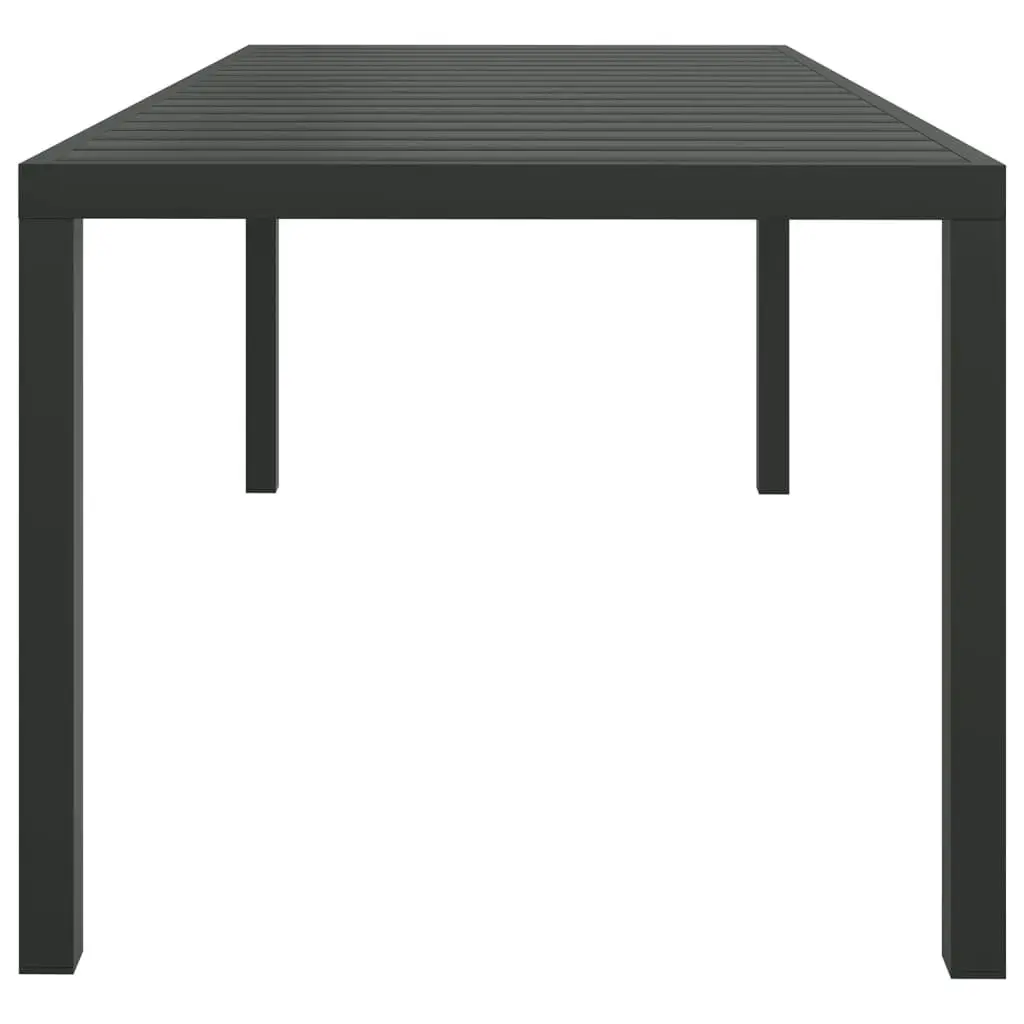 Garden Table Black 185x90x74 cm Aluminium and WPC 42792