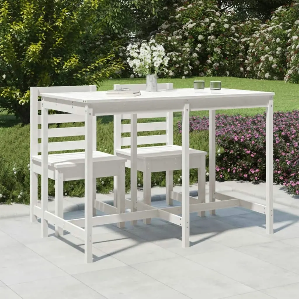 Garden Table White 159.5x82.5x110 cm Solid Wood Pine 824096