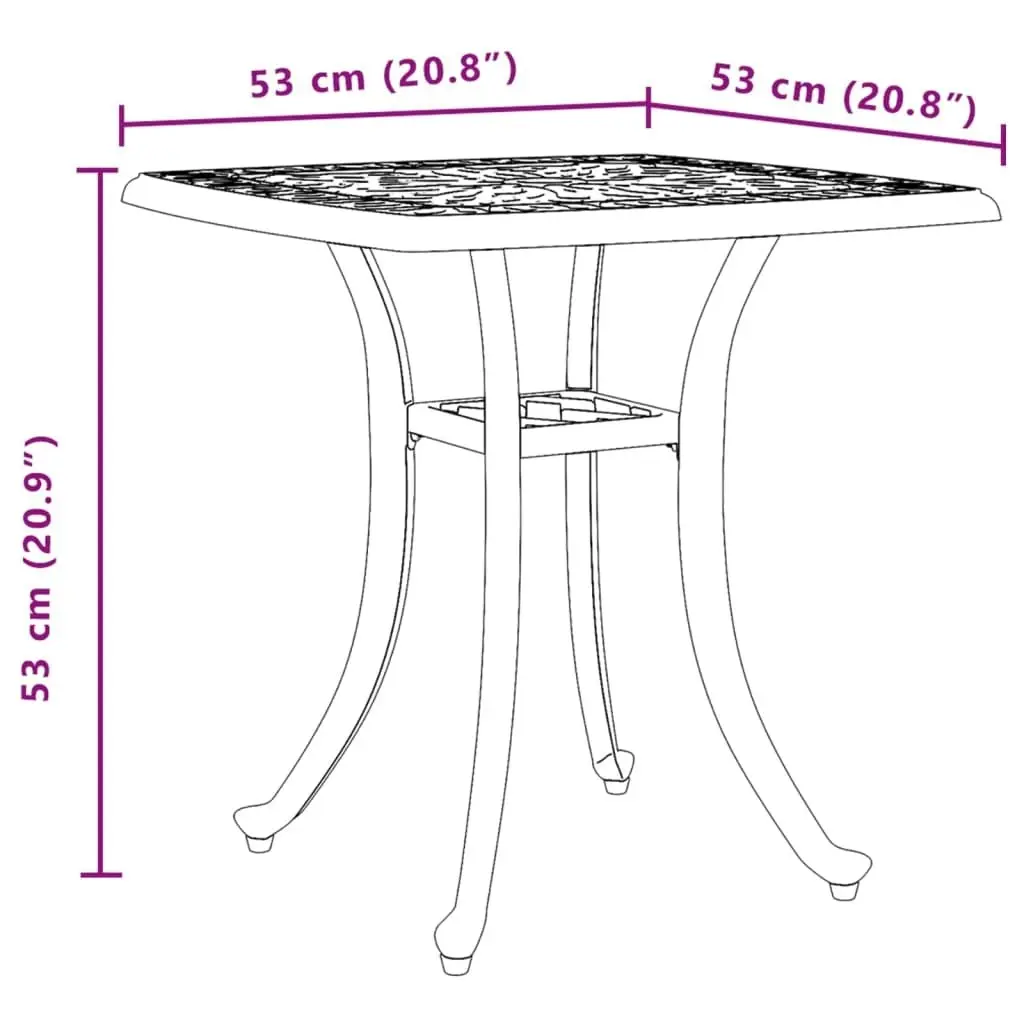 Garden Table Black 53x53x53 cm Cast Aluminium 4002816