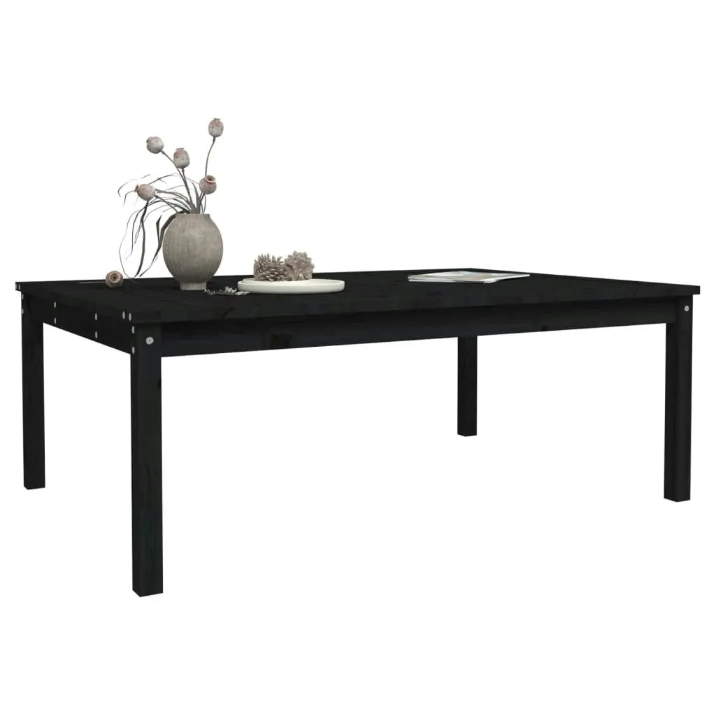 Garden Table Black 121x82.5x45 cm Solid Wood Pine 824131