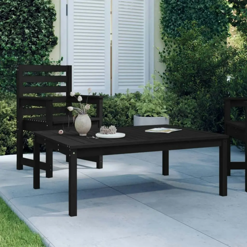 Garden Table Black 121x82.5x45 cm Solid Wood Pine 824131