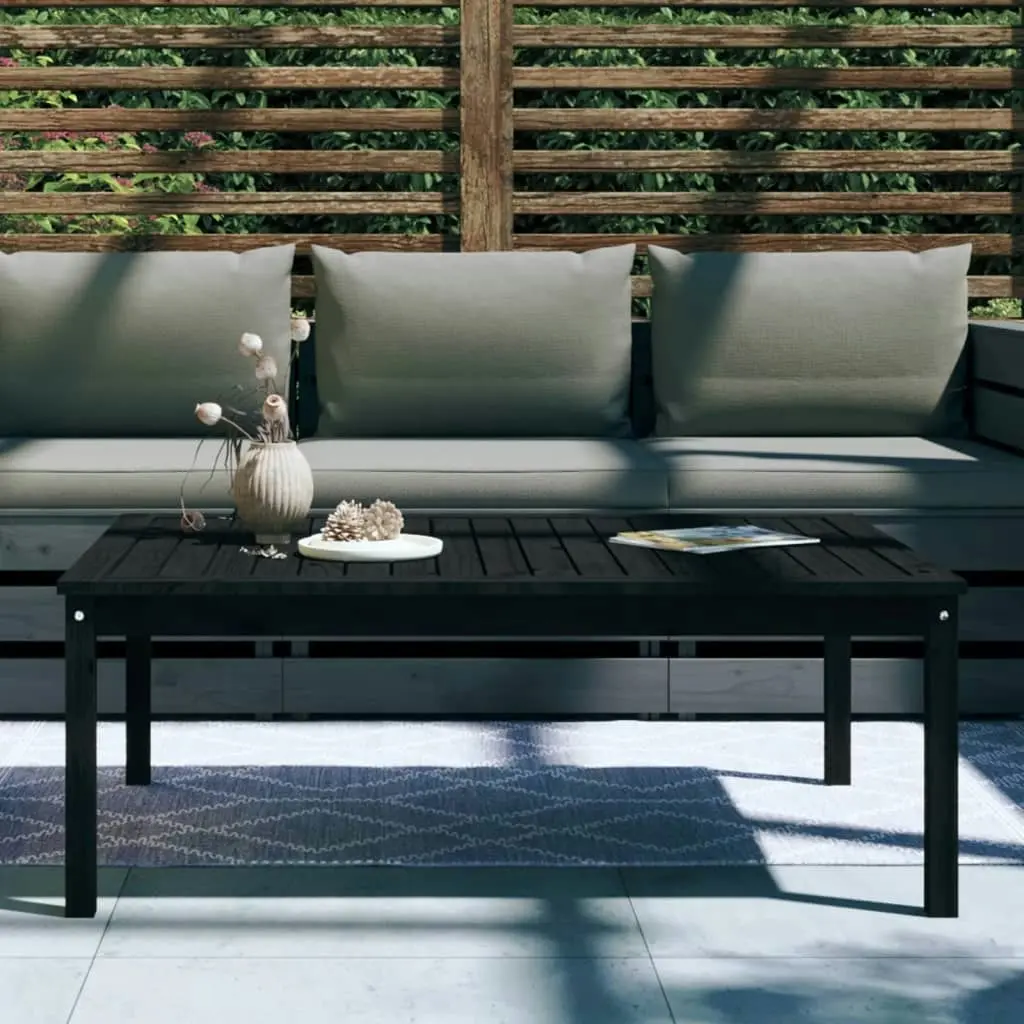 Garden Table Black 121x82.5x45 cm Solid Wood Pine 824131