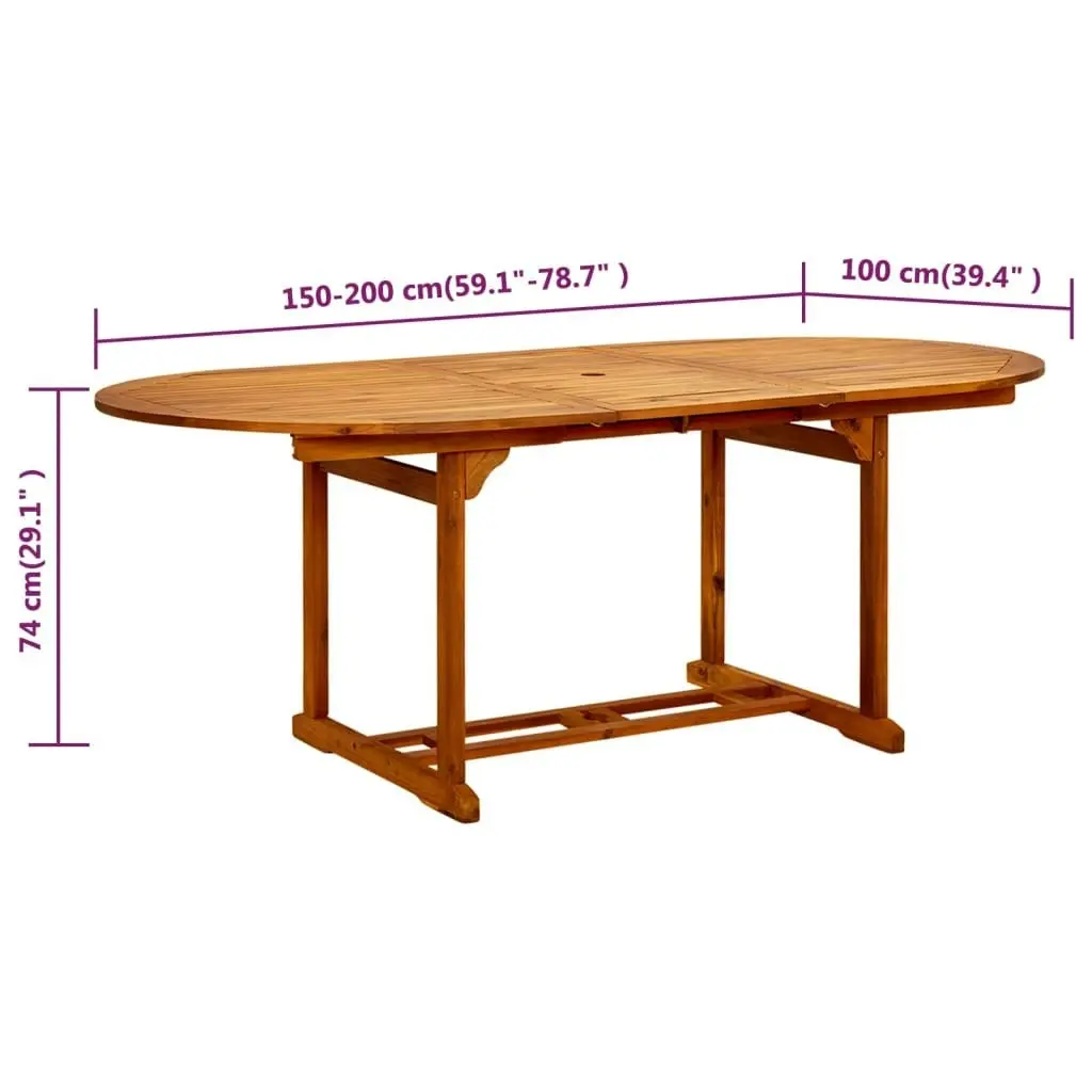 Garden Table 200x100x75 cm Solid Wood Acacia 41818