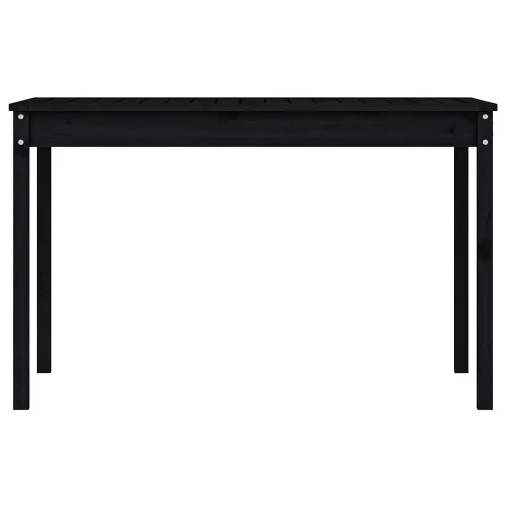 Garden Table Black 121x82.5x76 cm Solid Wood Pine 823973