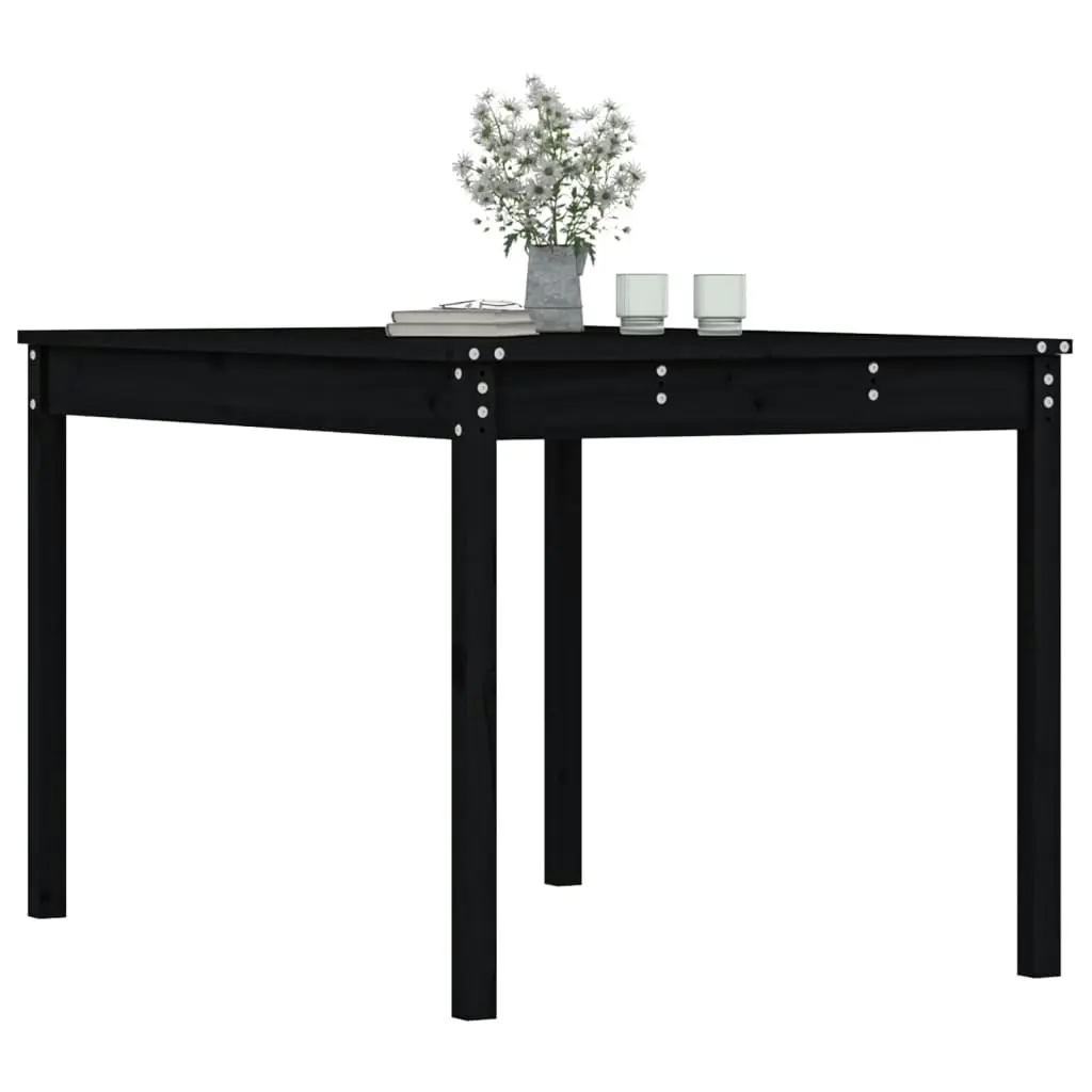 Garden Table Black 121x82.5x76 cm Solid Wood Pine 823973