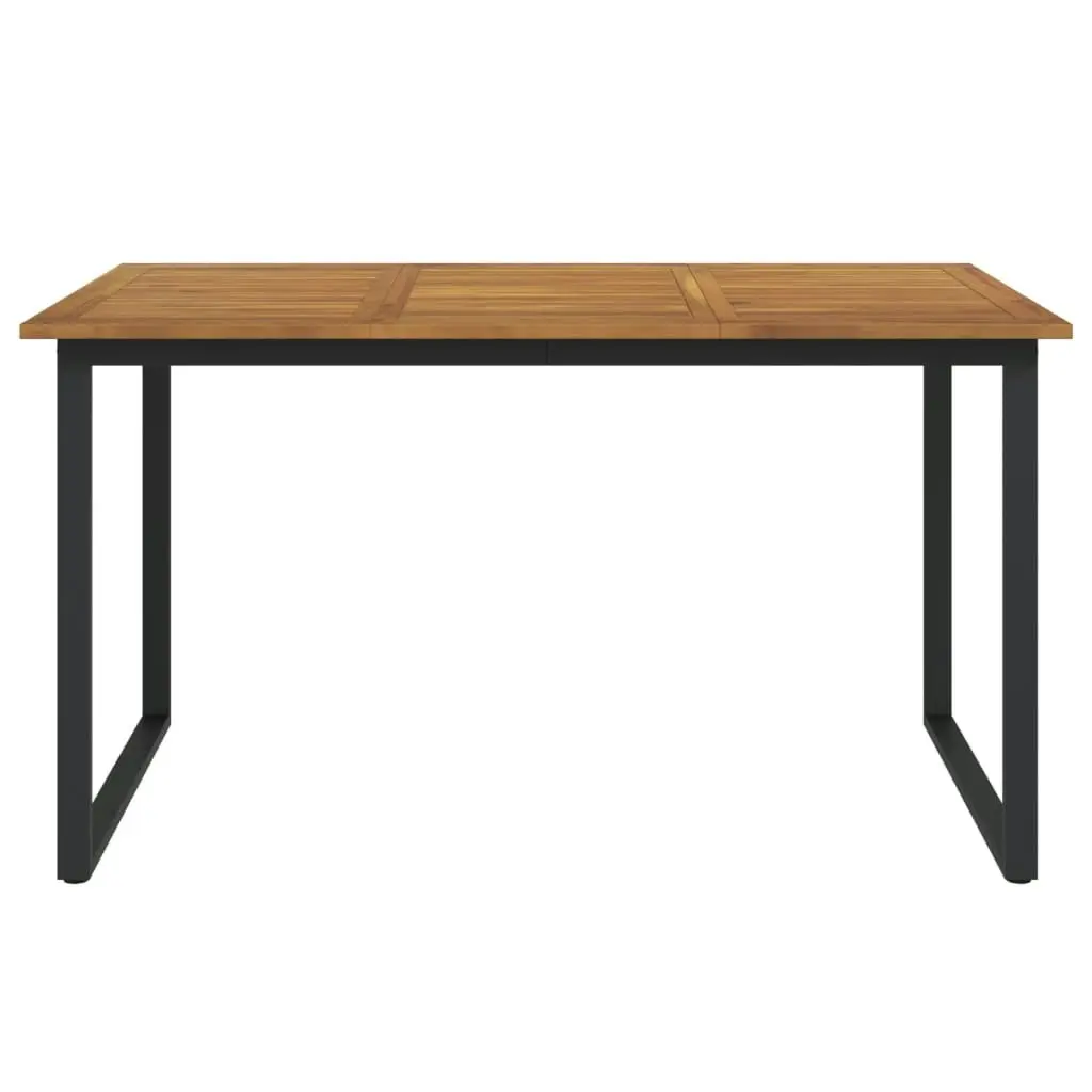 Garden Table with U-shaped Legs 140x80x75 cm Solid Wood Acacia 319511