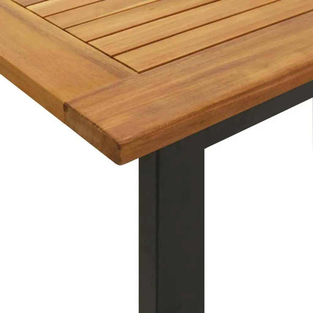 Garden Table with U-shaped Legs 140x80x75 cm Solid Wood Acacia 319511