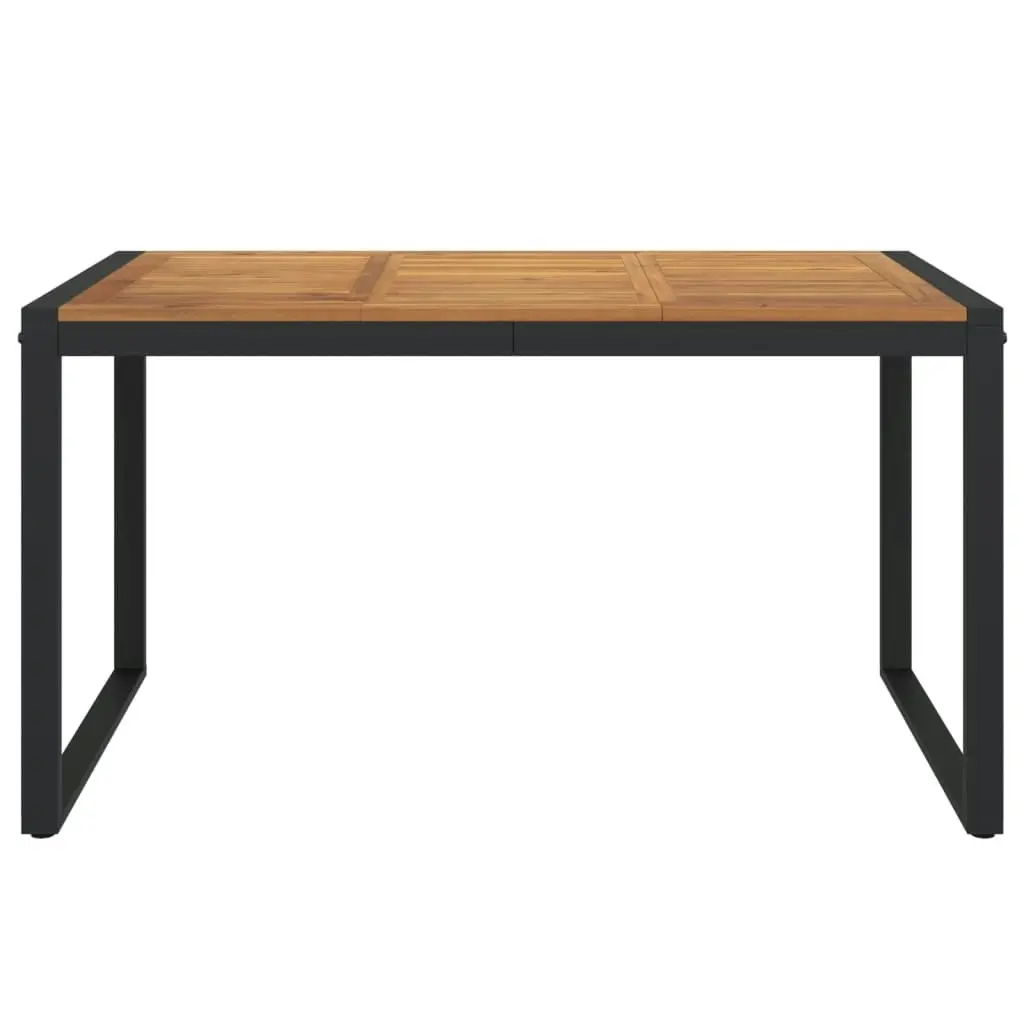 Garden Table with U-shaped Legs 140x80x75 cm Solid Wood Acacia 319515