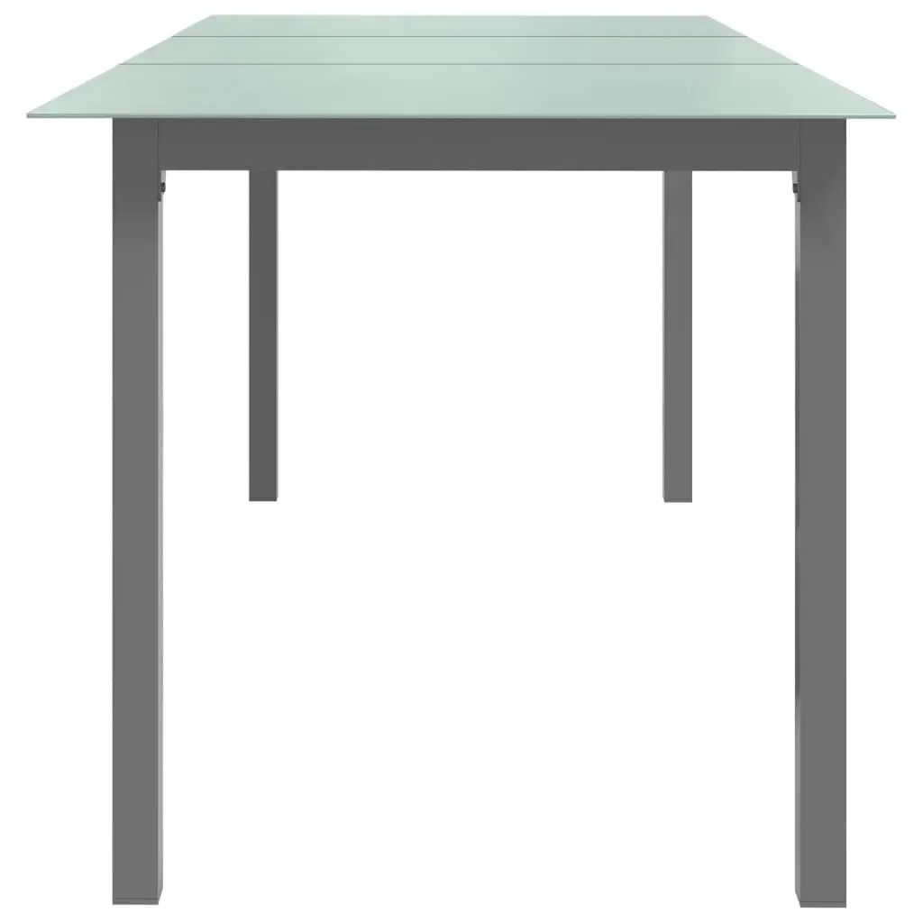 Garden Table Light Grey 190x90x74 cm Aluminium and Glass 312205