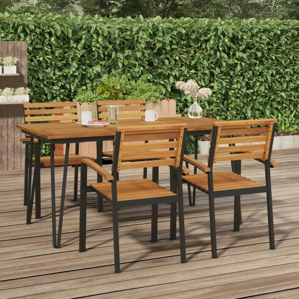 Garden Table with Hairpin Legs 160x80x75 cm Solid Wood Acacia 319520