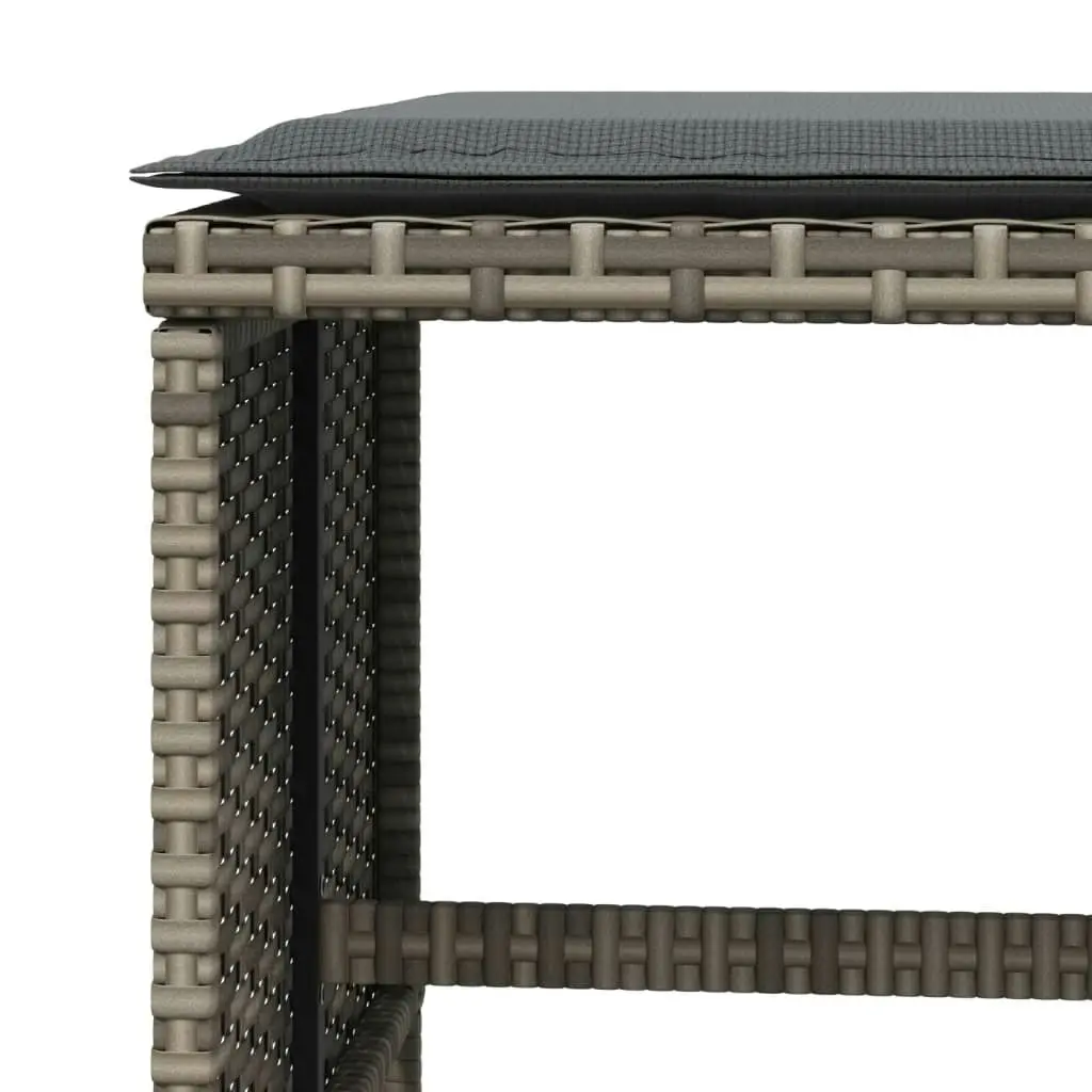 Garden Stools with Cushions 4 pcs Grey 41x41x36 cm Poly Rattan 365043