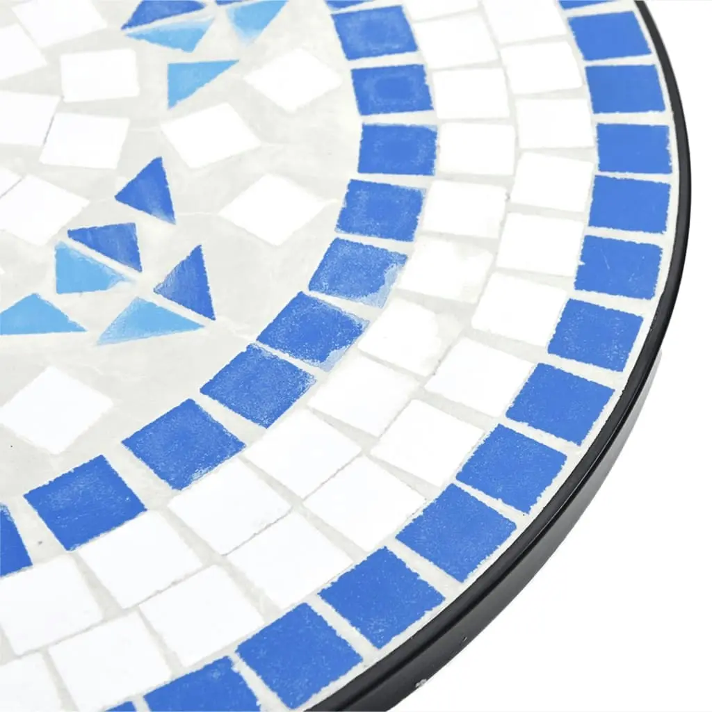 Mosaic Bistro Table Blue and White Ø50x70 cm Ceramic 4003399