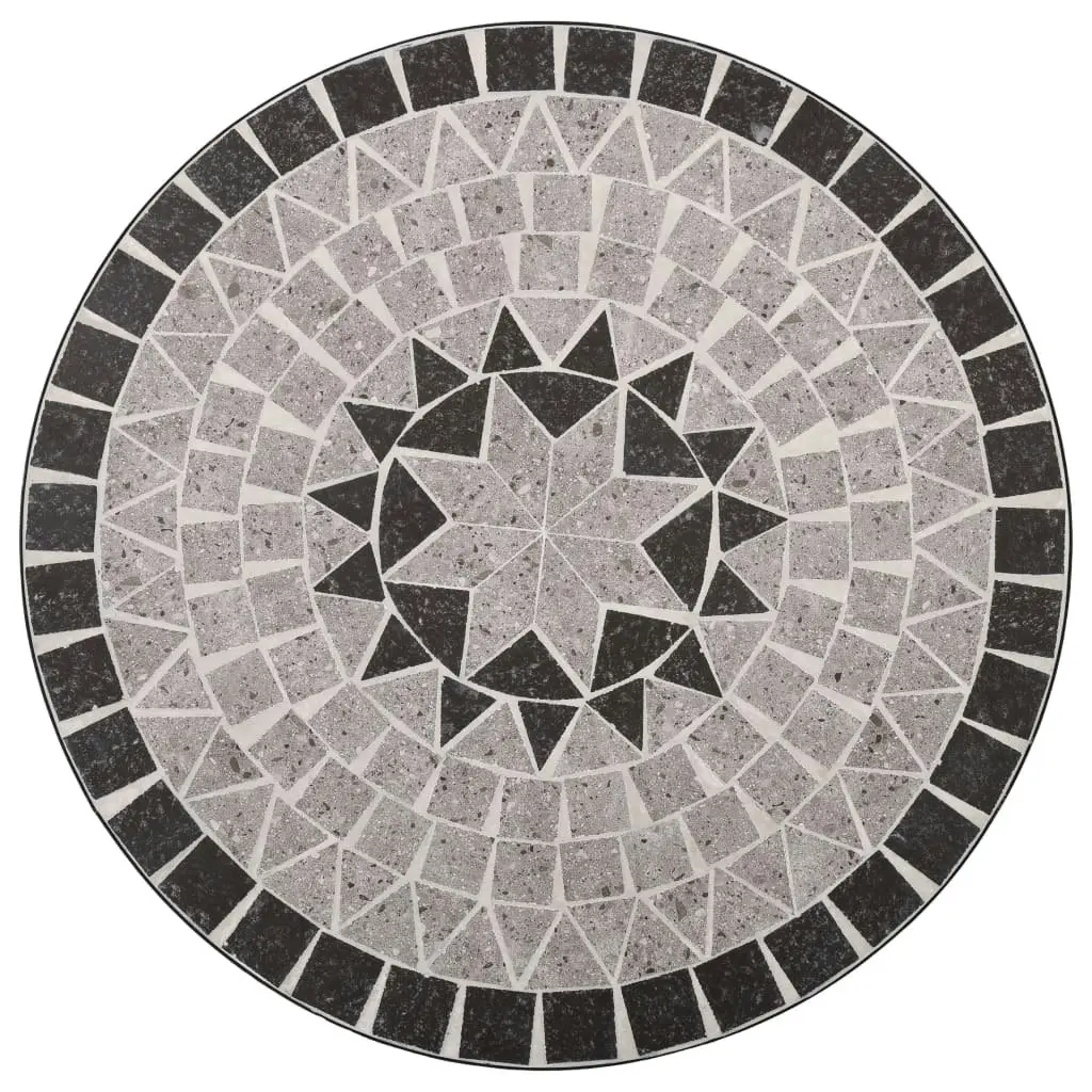 Mosaic Bistro Table Grey 61cm Ceramic 46715