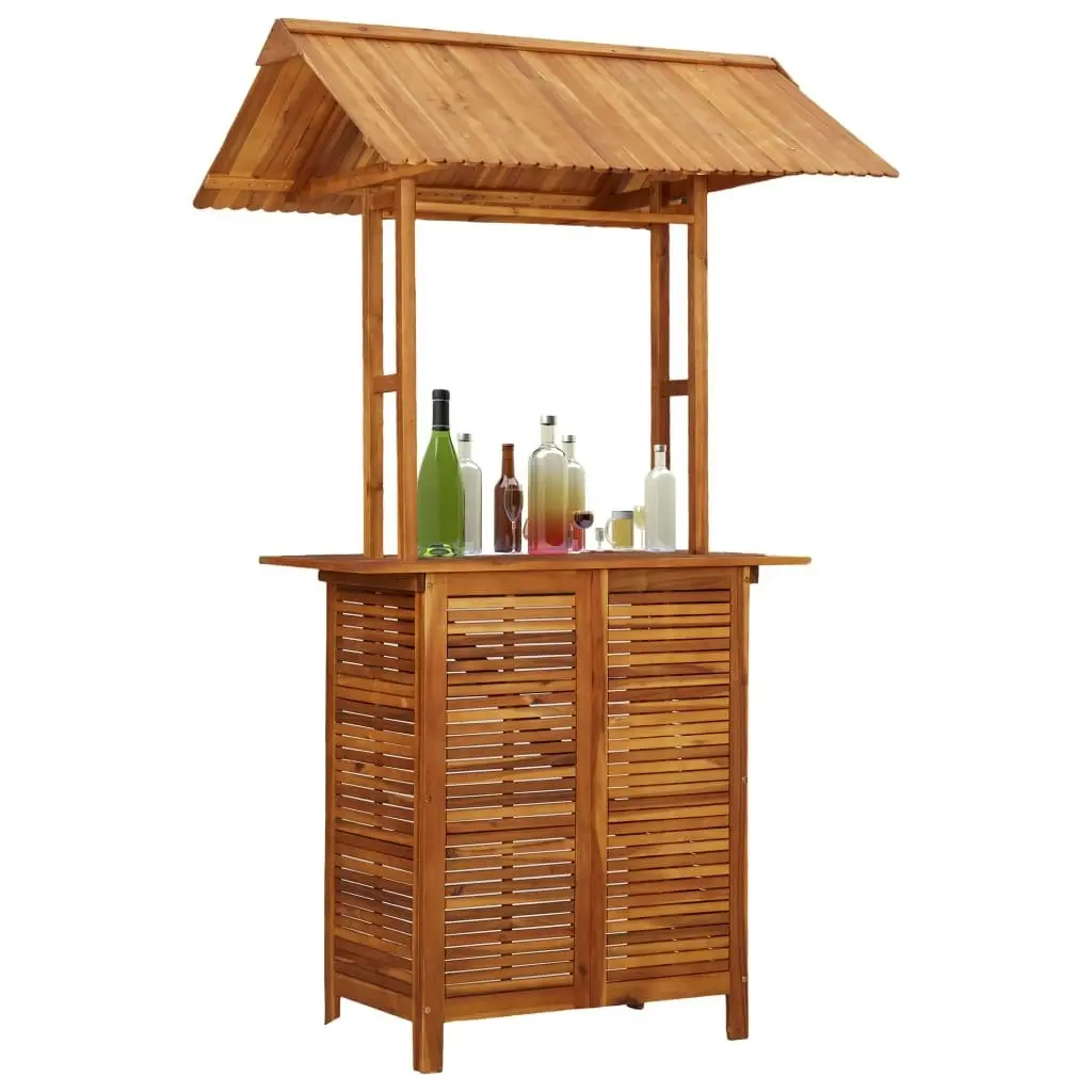 Outdoor Bar Table with Rooftop 113x106x217 cm Solid Acacia Wood 45909