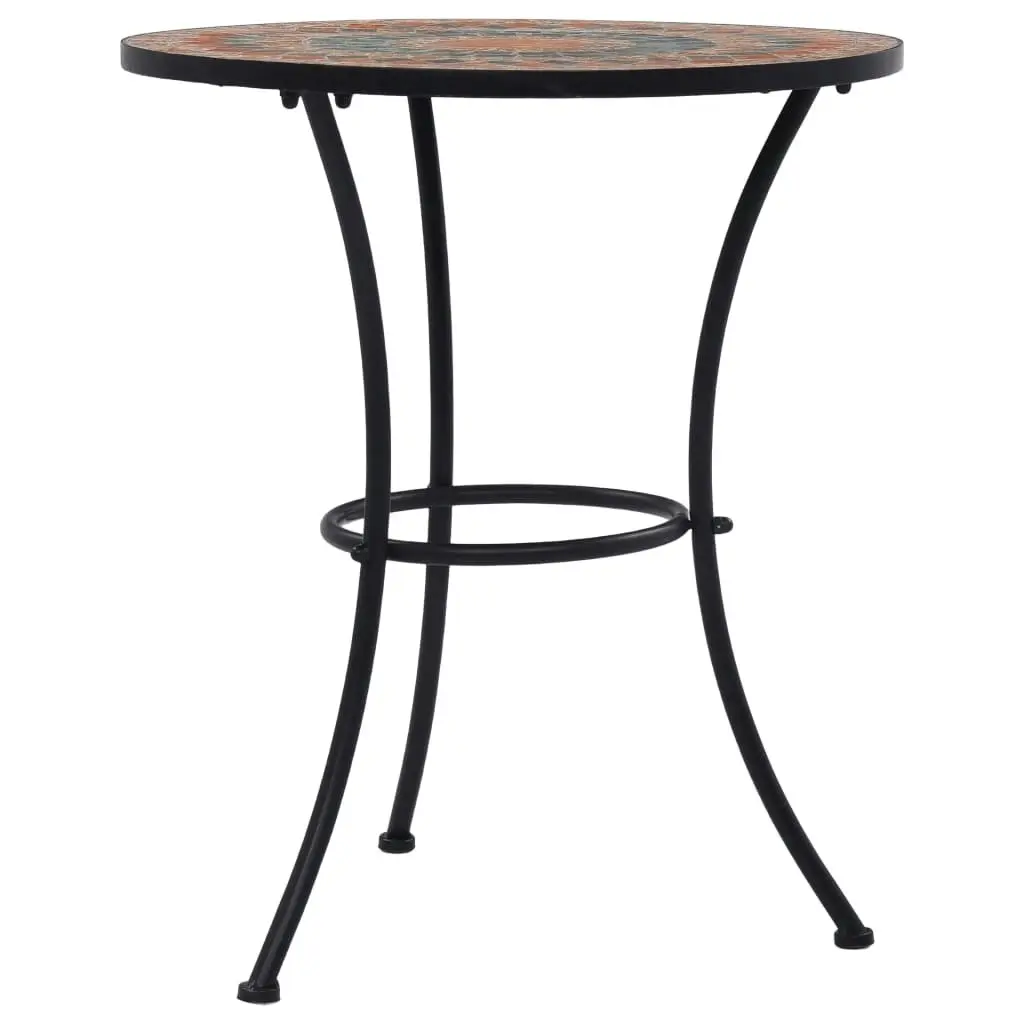 Mosaic Bistro Table Orange/Grey 60cm Ceramic 46717