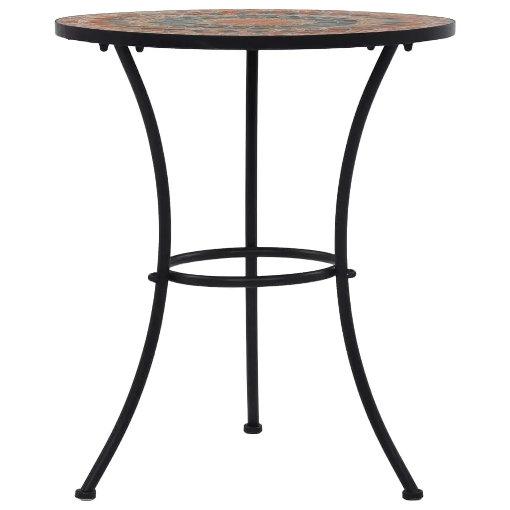 Mosaic Bistro Table Orange/Grey 60cm Ceramic 46717