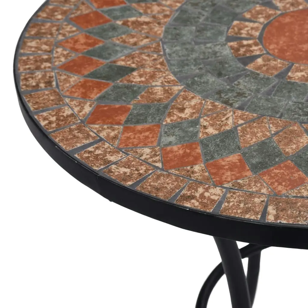 Mosaic Bistro Table Orange/Grey 60cm Ceramic 46717