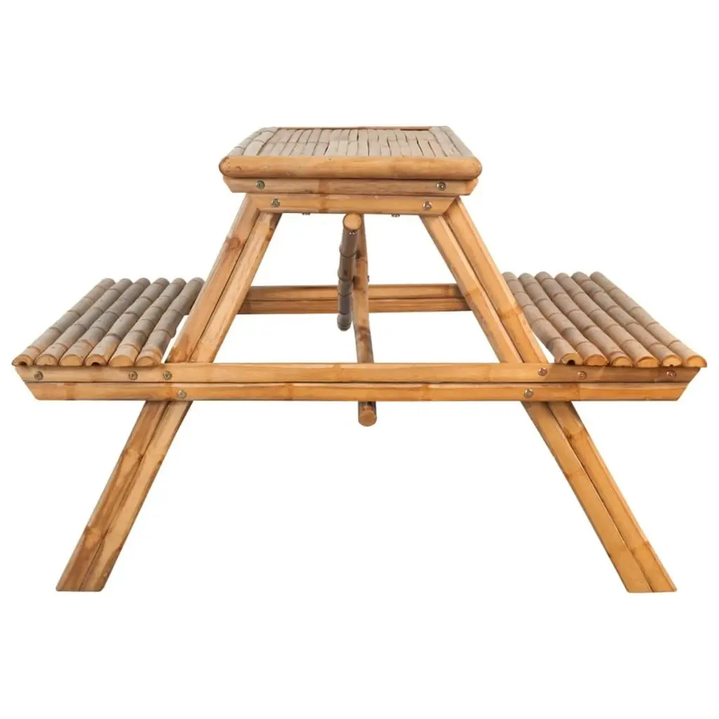 Picnic Table 115x115x81 cm Bamboo 341754